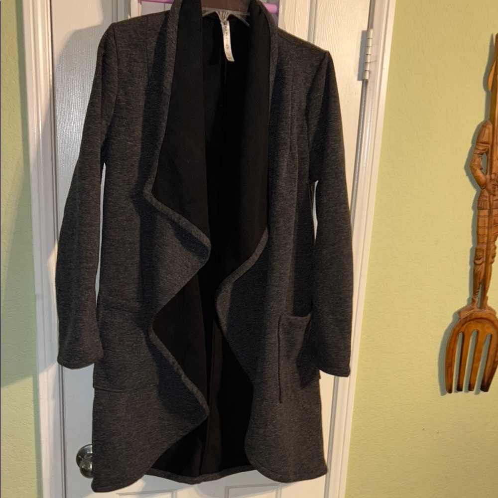 Fabletics Gray Open Front Cardigan, Large, Euc - image 1